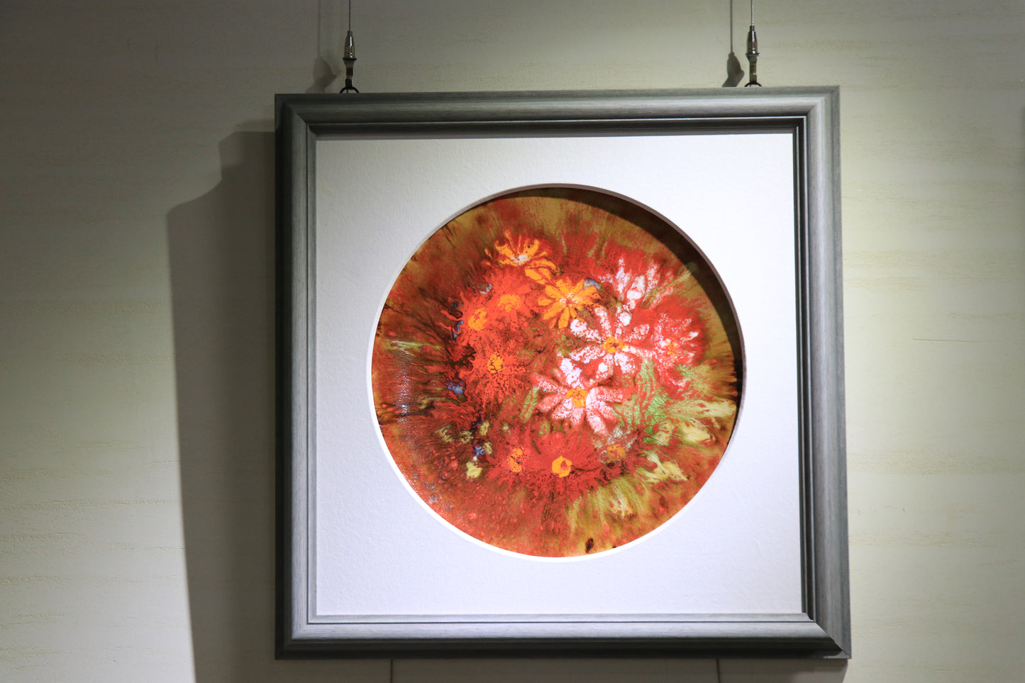 Porcelain Plate, Hand-Painted Plate, Flowers III, High-Temperature Glaze