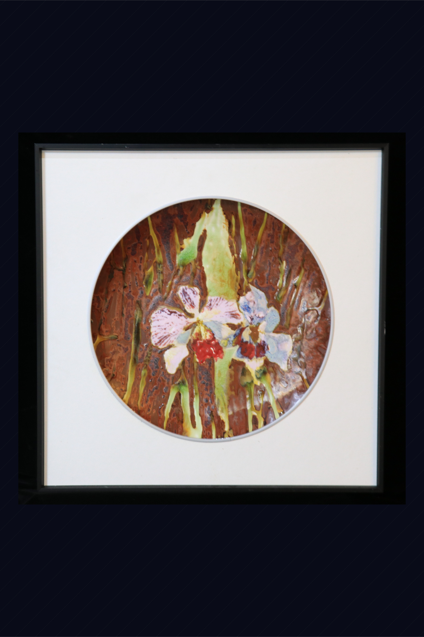 Porcelain Plate, Hand-Painted Plate, Flowers V, High-Temperature Glaze