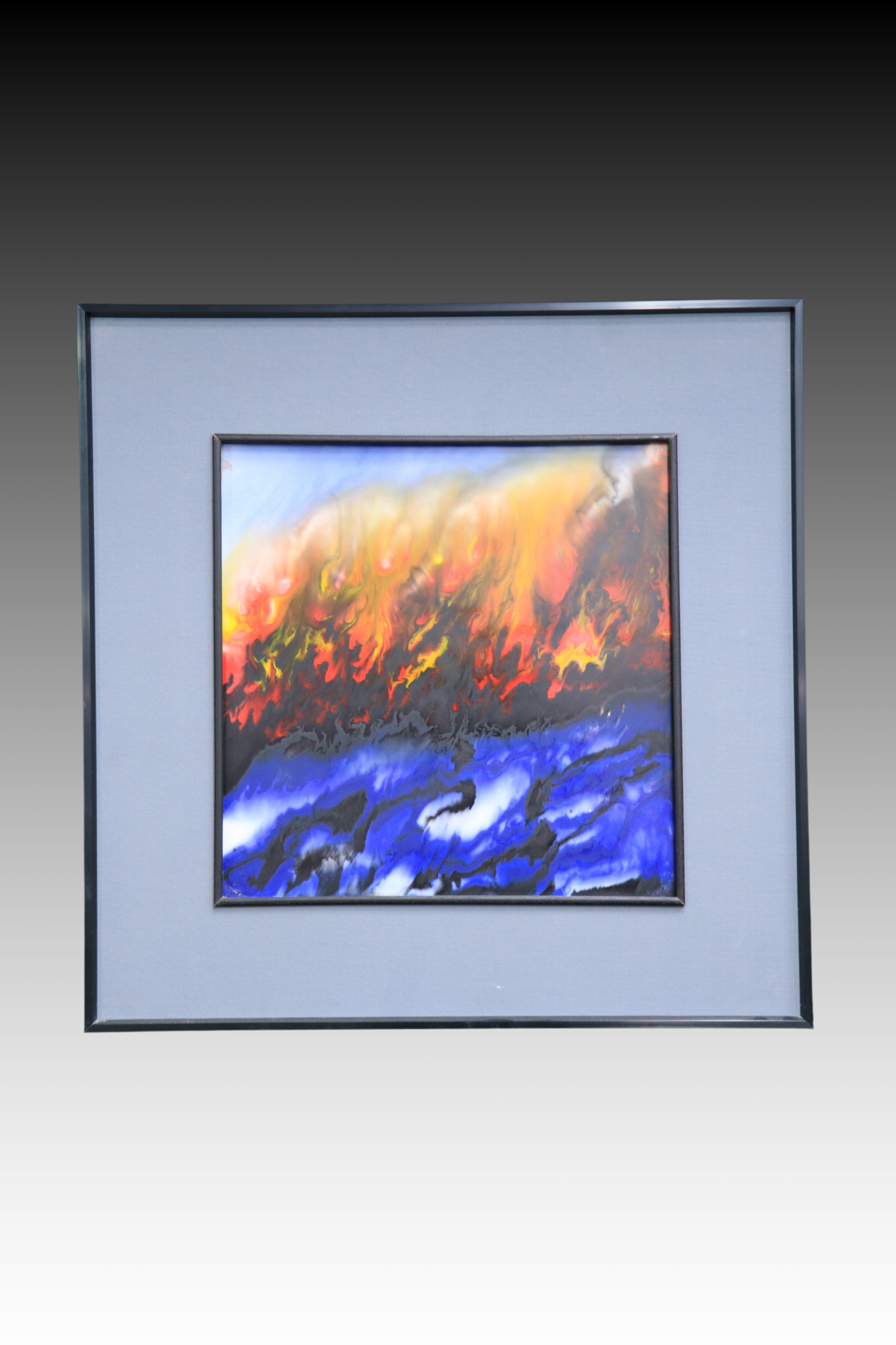 Porcelain Panel Painting, Fluid Art Porcelain Panel Painting, 烈焰, Flames, Splash Glaze, Flow Painting